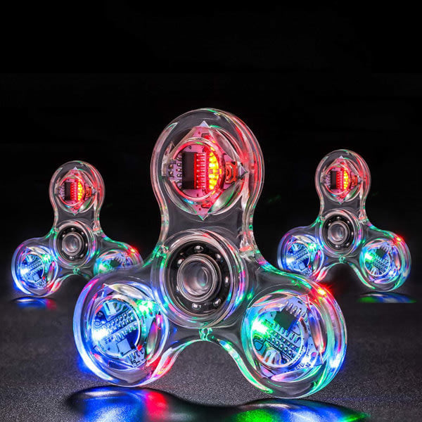 (Labor Day-kampagne!) 3 par lysende LED-snurrelegetøj - Transparent B B