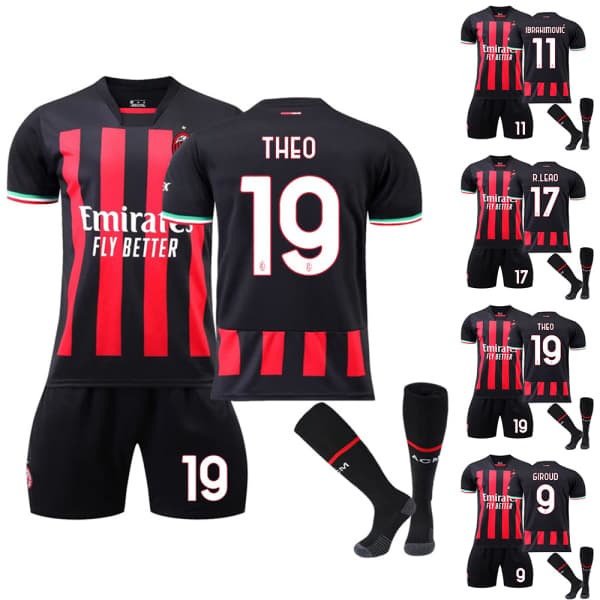 Barnfodbold MADRID Milan Hjemmeboldtrøje og Strømper - Spot Salg 9 20#