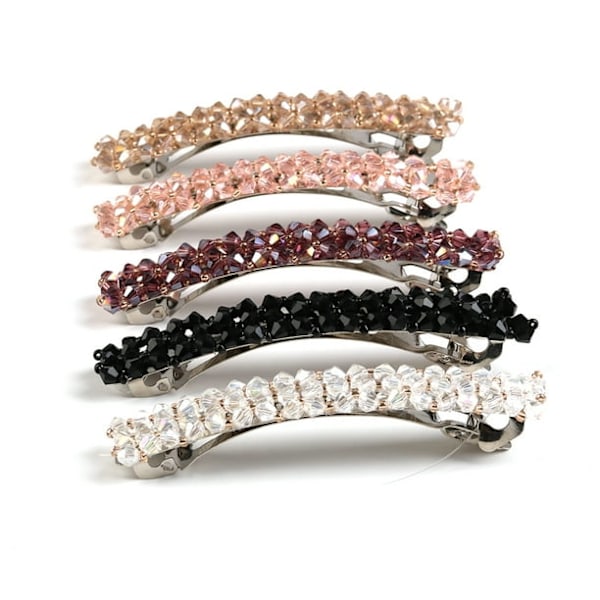 6 stk. hårklemmer med rhinestones, dekorative hårklemmer