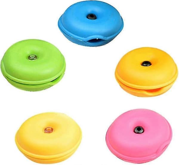 5-pakning Bærbar Rund USB-Datakabel Silikonorganisator (tilfeldige farger)