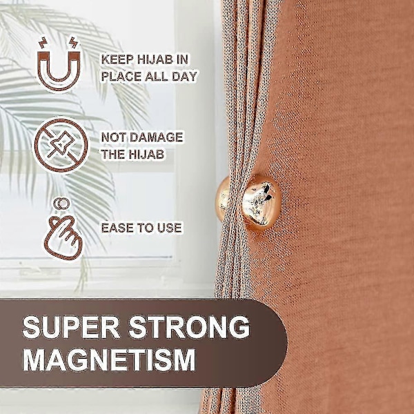 8 st. Hijab Magnetiska Nålar, Multi-användning Hijab Magneter utan Hängare, Multi-användning Halsduk Hijab Magneter