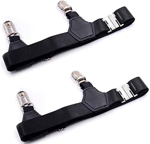 Strumpeband för män, justerbart 2-pack med robusta clips