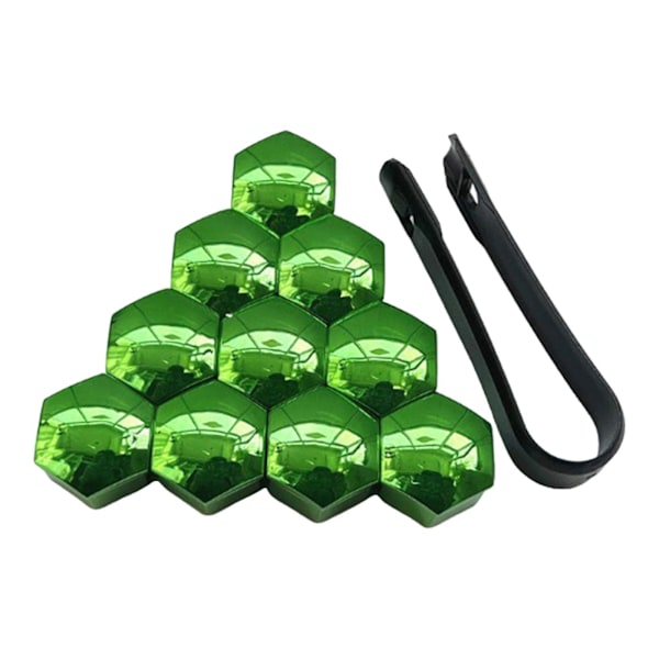 (Spesialkampanje) 20 stk. hjulmutterdeksler for bil, rustsikre felgdeksler, hjulmuttere, sølv, 17 mm grønn 17 mm Optional Green 17mm