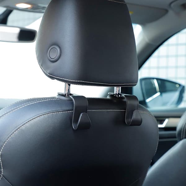 Car Hooks, Back Seat Headrest Storage Hooks Multifunctional and Sturdy (Black)