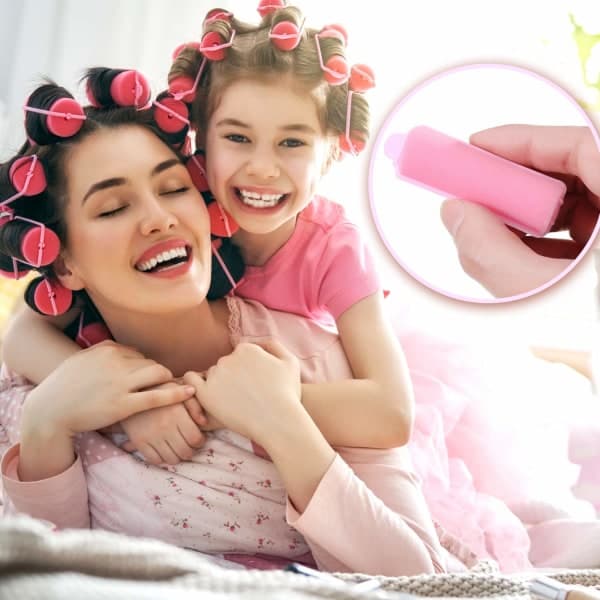 36 stk Skumruller Fleksible Hårstyling Krøllere Rosa