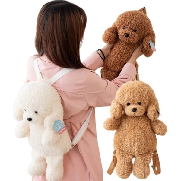 Teddy Dog Ryggsäck Plysch Ryggsäck MÖRKBRUN Dark brown