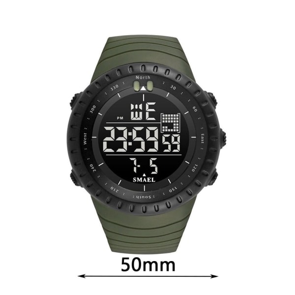 Mænds Ur Vandafvisende Sport Militær Analog Kvarts LED Digital Armbåndsur Grøn