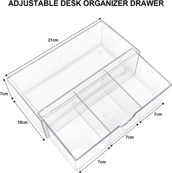 pc Akryl Bomullspinneboks 3 Rom, Transparent Bomullspinneoppbevaring, Mini Plastboks Organizer, for Sminkebord, Baderomsoppbevaring og Orga