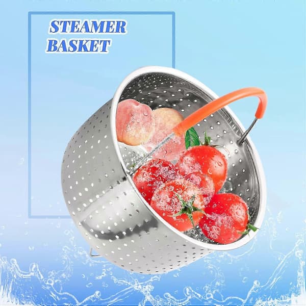 Dampkoger i rustfrit stål til trykkogere med silikonehåndtag, robust dampkoger g20242055470 silver