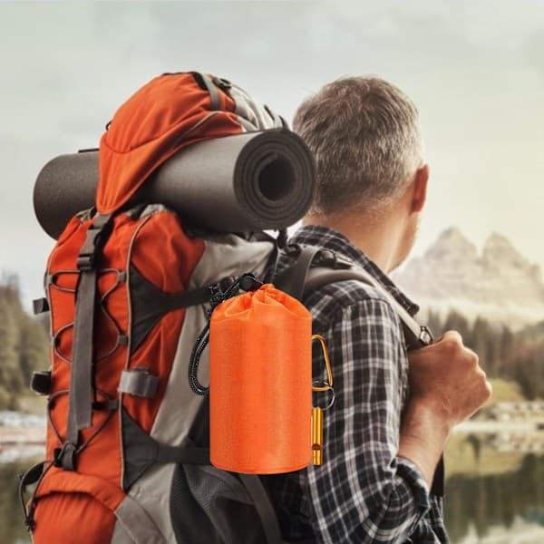 Nødsøvnpose Let Overlevelsespose 26 Micron Orange Bærbar Termisk Sovepose til Camping Vandreture