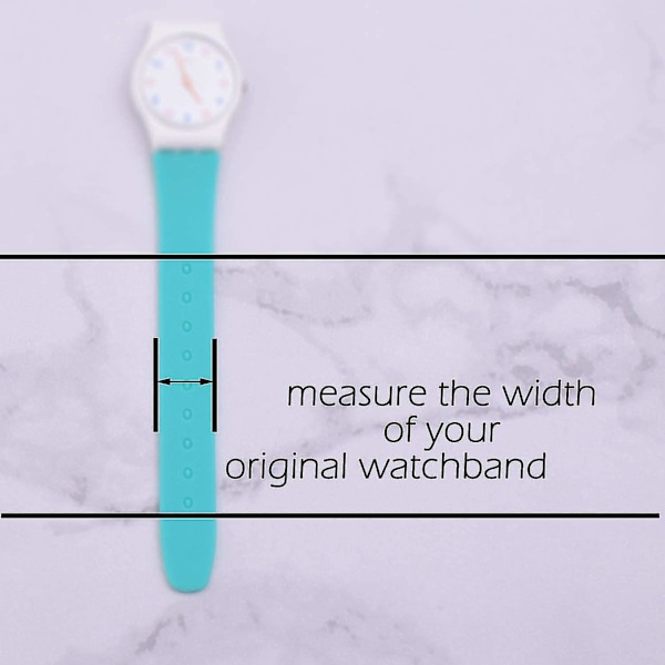 (Erikoistarjoukset) Vedenkestävä silikonihihna Swatch-kelloon (20 mm, musta)