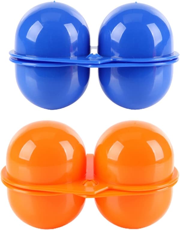 2-pakning bærbar eggoppbevaringsboks, eggbeskytter i plast