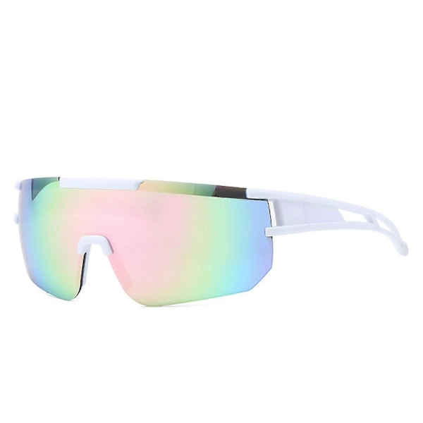 Uv400 2 Sporttiaurinkolasit Lapsille Pyöräilyyn, Kevyet Aurinkolasit Pojille Tytöille, Nuorten Pehmopallo Pesäpallo Golf Hiihto Aurinkolasit (FMY) whitepink