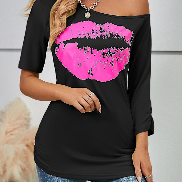 (Specialerbjudande) 80-tals 90-tals outfit dam, T-shirt, benvärmare, klänning, örhängen, armband, handskar Svart Black S Black