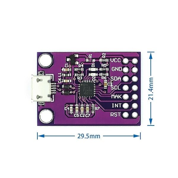 CP2112-moduuli CCS811 Debug-kort USB SMBus/I2C-viestintämoduuli USB I2C-viestintämoduuli Nopea