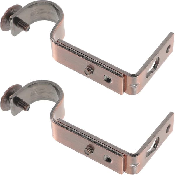 2 stk 18-22mm Justerbart Gardinstangfeste (Rød Kobber)