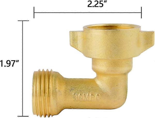 Hageslangekobling 90 Grader Messing Hageslange Vinkel Solid Messingadapter (4 stk) + Ekstra 4 Støtskiver