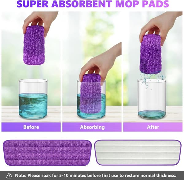 Moppepuder Refill - 7 Stykker - Moppe Refill - Mopper - Våd & Tør til Hjemmerengøring - Genanvendelige Moppepuder