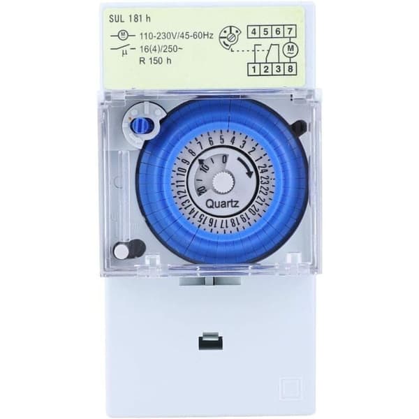 SUL 181h 110,230VAC Timer - 24 timmar - DIN-skena