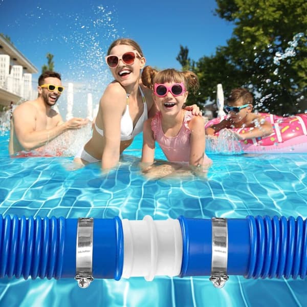 4-delars adapter pooltillbehör, 32 mm diameter, poolröranslutningsset med 8 klämringar