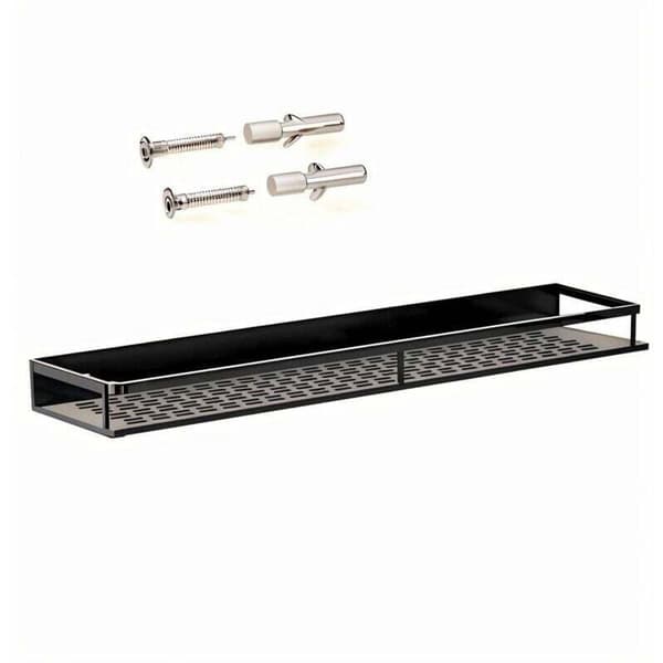 Rustfri baderomshylle 1 stk svart 50cm