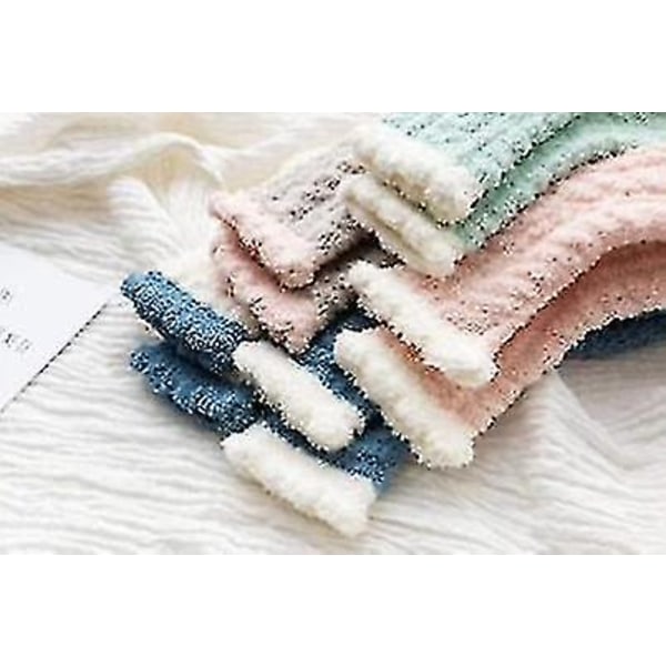 (Specialtilbud) 7-pak Fuzzy Plys Sokker til Kvinder og Piger - Vinter, Fluffy, Casual