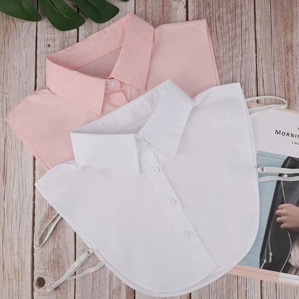Sett med 2 blusekraver for kvinner - Avtakbar spiss krage Basic - Krager for kvinner