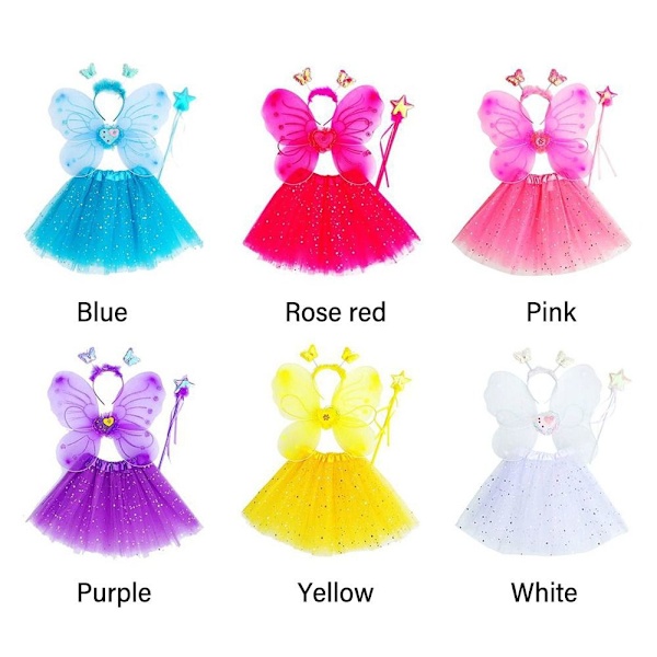 4-pack Fe älvingsskjort Prinsessakostymset PURPLE purple