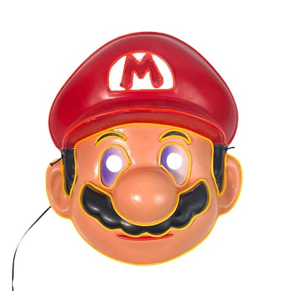 Halloween LED Maske, Lys Op Super Mario Tema Maske Cosplay Performance Kostume Tilbehør Tegneserie Anime Festival Festrekvisitter