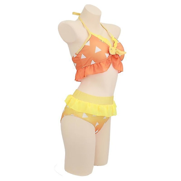 Demon Slayer Cosplay Kostym Bikini Strand Sommar Baddräkt Set Agatsuma Zenitsu Agatsuma Zenitsu 2XL Agatsuma Zenitsu