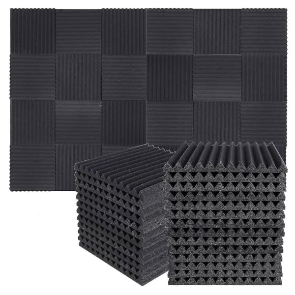 50 stk Lyddempende Skumplater - Lydabsorberende Paneler - Kileform for Studiovegg (Beste)