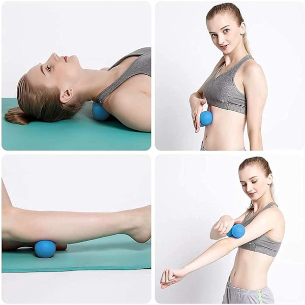 Massage Hockeybold til myofascial afslapning, fødder, ryg, triggerpunktsterapibold, muskelknuder, yoga Blue