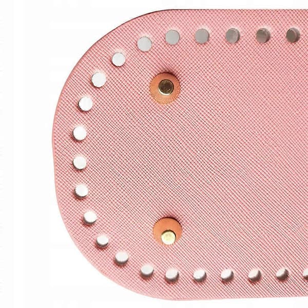 2x Läder DIY Stickväskor Botten Silver+rosa