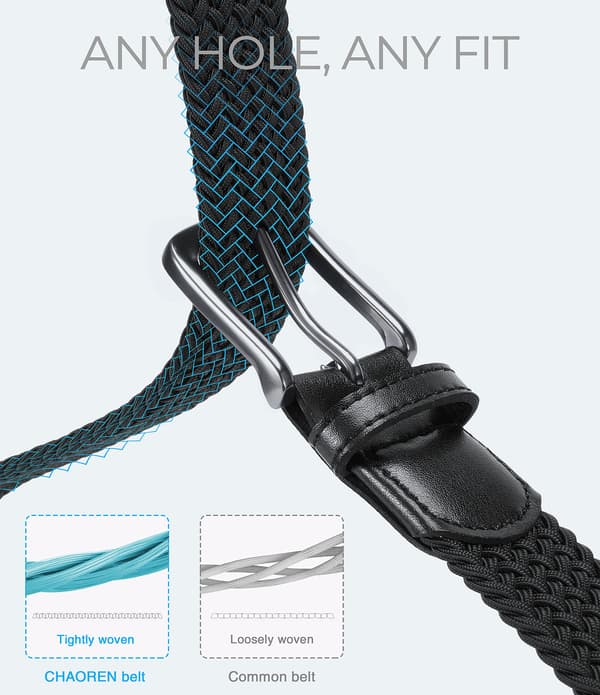Elastiske belter for menn - Elastiske belter for golfbukser - Stramt lagde stretchbelter