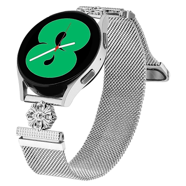Type A Garmin Fenix 6S Milanese rem, blomstermønster, rustfrit stål, magnetisk mesh-urrem