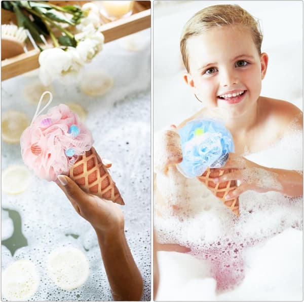 3-pakning Dusjsvamper - Konformede Badesvamper - Dusjpuff - Badesvamp - Massasjesvamp