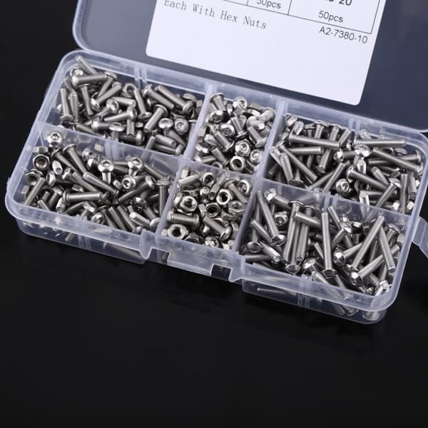 M3 Screws and Nuts 304 Stainless Steel Bolts Hex Head Screw Assortment Set
