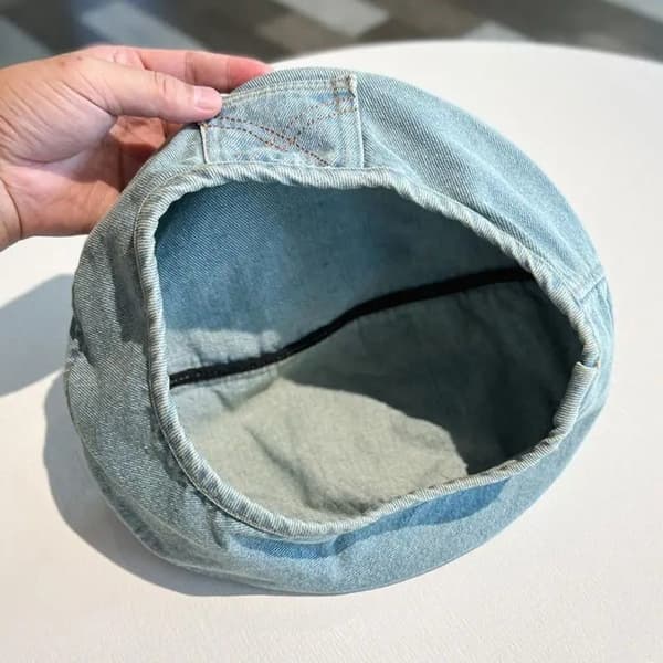 Retro Denim Beret Hatt Høstfarge Malerhatt BLÅ blue