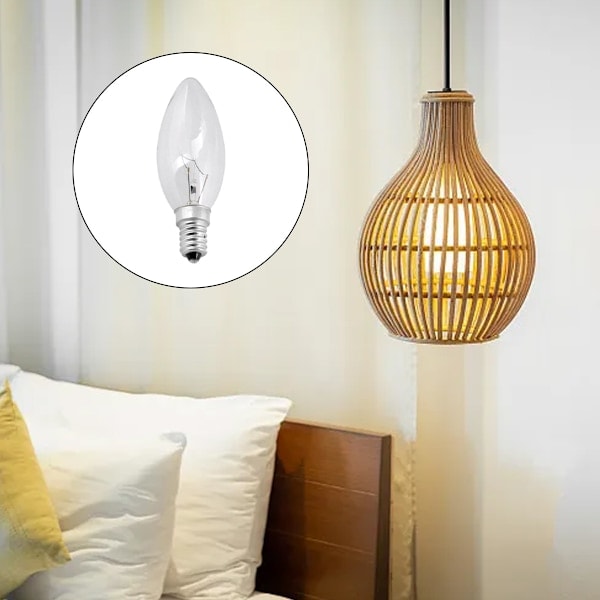 12x Lampa 40W E14 Ljuskälla Klar Vit Klassisk Glödlampa STOL