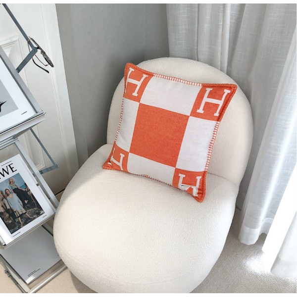 45x45cm H-formet Ullkashmir Pudebetræk Dobbeltseng Sofa Fly Orange