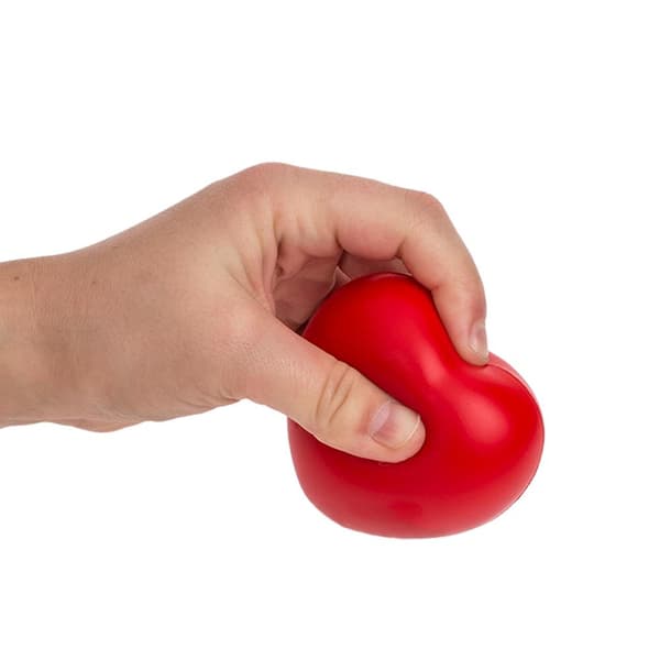 3-pak - Stressbold / Klemmekugle - Hjerte - 6 cm