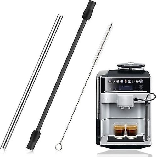 (Særlig kampagne) Erstatningsslange + rengøringsbørste sæt: Til Bosch Veroaroma, Siemens Eq.6 kaffemaskiner (mørkegrå)BY