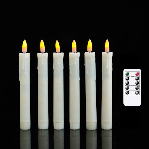 Äkta vax flamlösa LED-ljus med timer, droppfria batteriljus