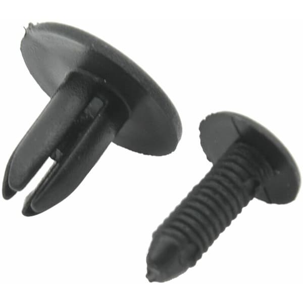 100 st Bilplastskruvar, svart, 6 mm hål