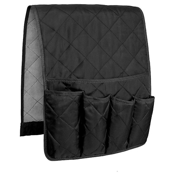 Soffa Armstödsorganisatör Halkfri Caddy-väska för Soffarmstöd Förvaringsväska för Telefon Böcker Tidningar TV-fjärrkontroll black