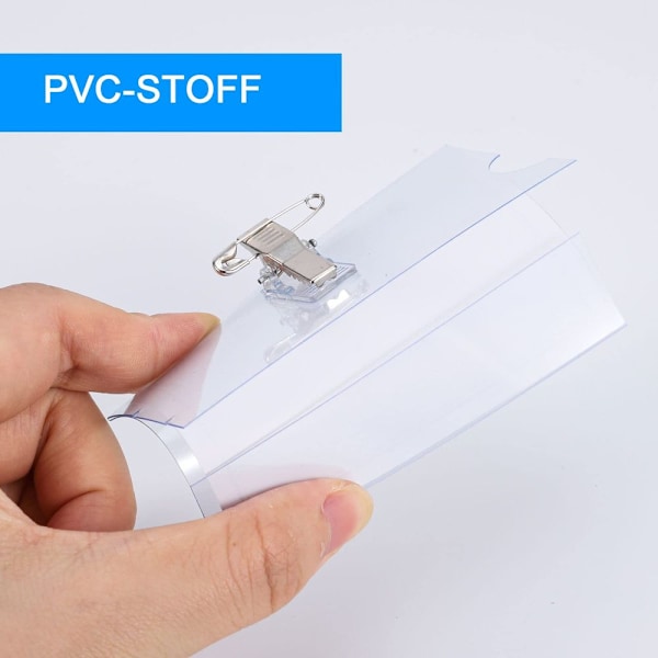 (Specialerbjudande) Paket med 100 Namnskyltar 90 x 56mm Transparent Namnskylt för