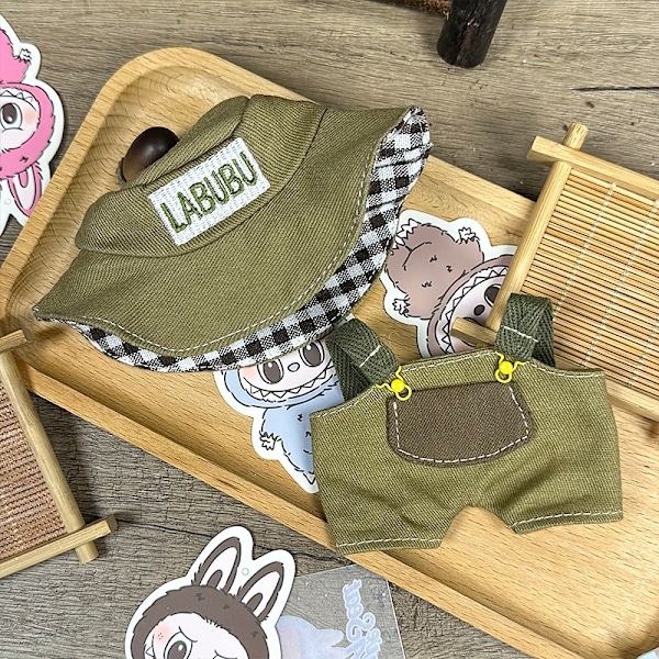 1 set LABUBU kläder, pocket hunter (fiskarhatt + ryggsäcksbyxor)^^ou 10