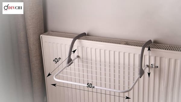 5-stangs sammenklappelig tørrestativ til radiator, håndklædeholder, tøjstativ Grey