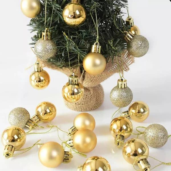 Julgranskulor Guld Dekorativa Julkulor 24 st.