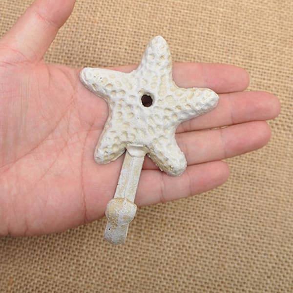 Decorative Iron Wall Hooks for Coats Hats Towels Beach and Sea Theme Elegant Metal Hooks